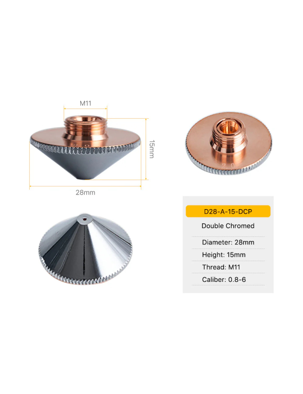 Nozzle 1.2 mm  dubbel  D28, H=15  M11